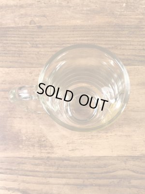 スマイルが描かれたガラス製の70年代ビンテージビアジョッキ