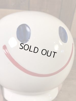 スマイルの陶器製の70年代ビンテージ貯金箱