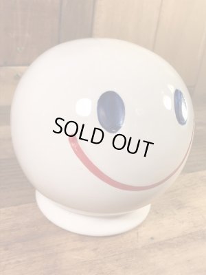 スマイルの陶器製の70年代ビンテージ貯金箱