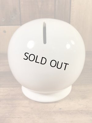 スマイルの陶器製の70年代ビンテージ貯金箱