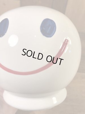 スマイルフェイスのセラミック製の70’sヴィンテージコインバンク