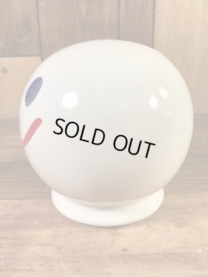 スマイルフェイスのセラミック製の70’sヴィンテージコインバンク