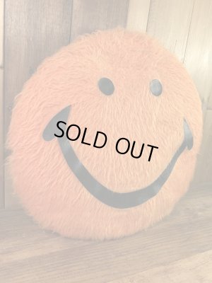 スマイルの布製の70年代ビンテージクッション