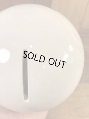 スマイルフェイスのセラミック製の70’sヴィンテージコインバンク