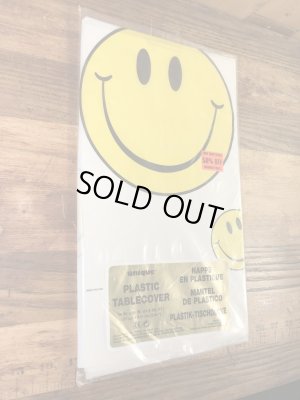 スマイルのビニール製の80年代〜ビンテージテーブルクロス