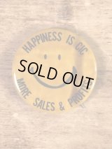 Smile “Happiness Is Cic More Sales & Profits” Pin Backs　スマイル　ビンテージ　缶バッジ　スマイルフェイス　70年代