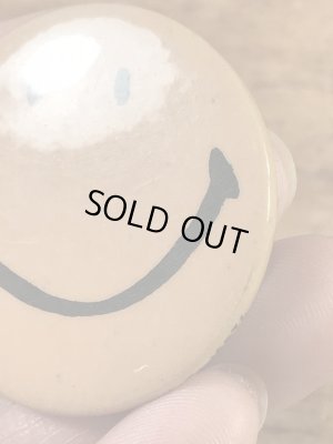 “Denhams”のスマイルフェイスの70’sヴィンテージ缶バッチ