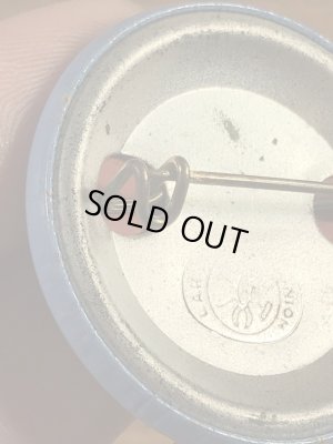 Union Labelの刻印が付いたスマイルフェイスの70’sヴィンテージ缶バッチ