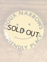 Smile “Sioux Narrows Friendly Peace” Tin Badge　スマイル　ビンテージ　缶バッジ　スマイルフェイス　80年代〜