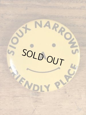 “Sioux Narrows Friendly Peace”のスマイルの80年代〜ビンテージ缶バッジ