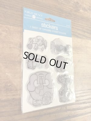 動物が描かれたレンチキュラーの80年代ビンテージプクプクシール