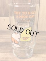 Pizza Inn Ziggy “Try To Have A Nice Day” Glass　ジギー　ビンテージ　グラス　ガラスコップ　70年代