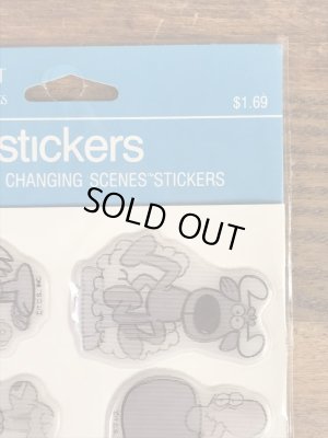 アニマルが描かれたレンチキュラーの80’sヴィンテージパフステッカー