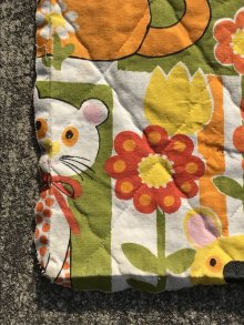 他の写真1: Animal Flower Quilting Fabric　アニマル＆フラワー　ビンテージ　ファブリック　キルティング　70年代