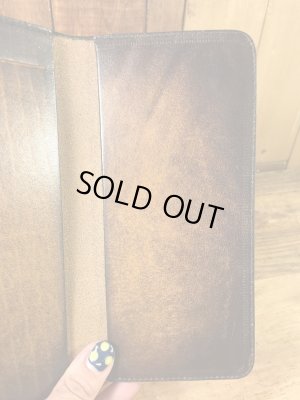 フラワーとカメが描かれたヒッピー調の70’sヴィンテージレザーウォレット