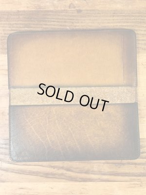 花とカメが描かれたヒッピーの70年代ビンテージ革財布