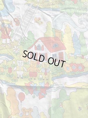 レインボーのポップアートの70’sヴィンテージBoxシーツ