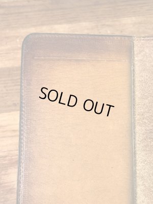 花とカメが描かれたヒッピーの70年代ビンテージ革財布