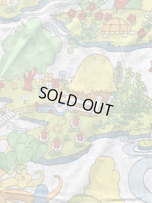 レインボーのポップアートの70’sヴィンテージBoxシーツ