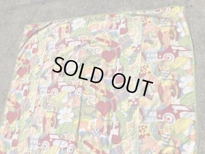 ヒッピー調のポップアートの60〜70’sヴィンテージキングサイズフラットシーツ