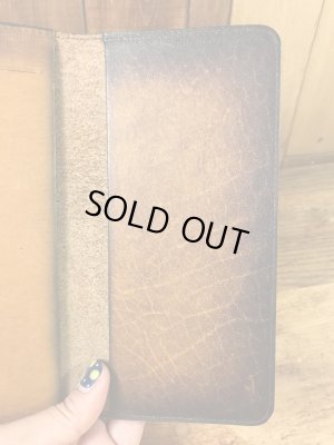 花とカメが描かれたヒッピーの70年代ビンテージ革財布