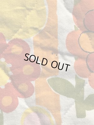 アニマルとフラワーのキルティングの70’sヴィンテージファブリック