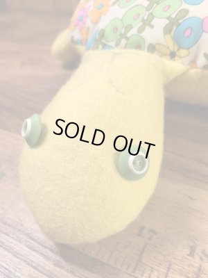 フラワー柄の亀の70’sヴィンテージプラッシュドール