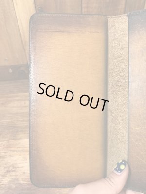 フラワーとカメが描かれたヒッピー調の70’sヴィンテージレザーウォレット