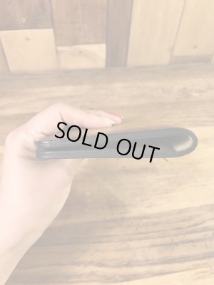 花とカメが描かれたヒッピーの70年代ビンテージ革財布