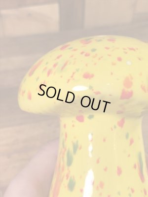 陶器製のキノコの70年代ビンテージ置物