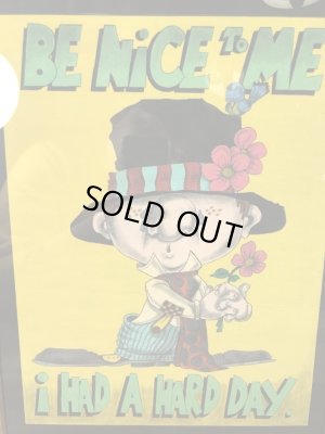 メッセージが書かれたヒッピーアートの70年代ビンテージピクチャーフレーム