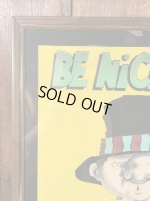 “Be Nice To Me...”のメッセージが書かれたヒッピーの70’sヴィンテージピクチャーアート