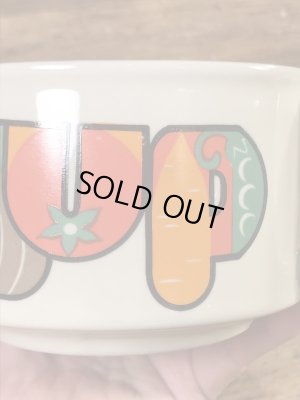 ベジタブルの柄のセラミック製の70’sヴィンテージスーパーマグ