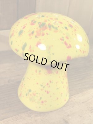 陶器製のキノコの70年代ビンテージ置物