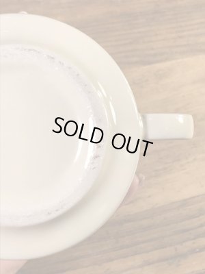 野菜の陶器製の70年代ビンテージスープマグカップ