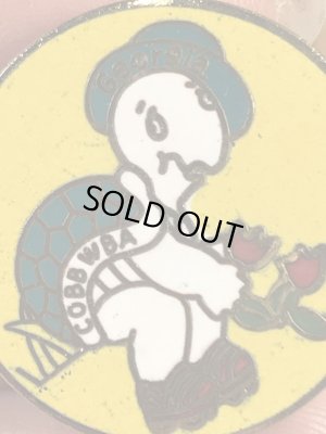 ワールドベースボールアソシエーションのカメの70〜80年代ビンテージメタルバッジ