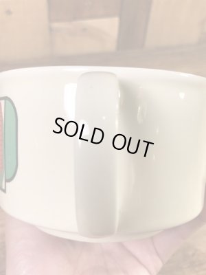 野菜の陶器製の70年代ビンテージスープマグカップ