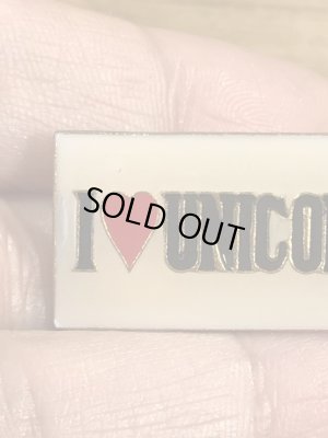 アイラブユニコーンと書かれた70〜80年代ビンテージエナメルピンバッジ