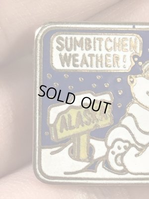 アラスカのシロクマの70〜80年代ビンテージピンバッジ