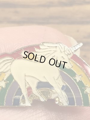 レインボーとユニコーンの70〜80年代ビンテージエナメルピンバッジ