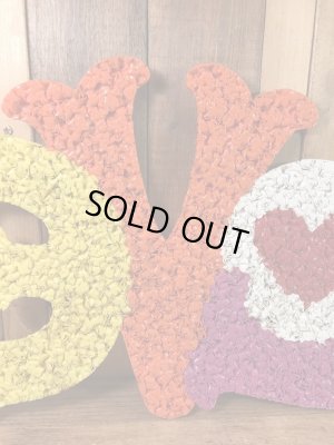 ラブのポップコーンアートの70年代ビンテージ壁掛け