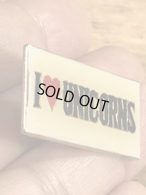 アイラブユニコーンと書かれた70〜80年代ビンテージエナメルピンバッジ