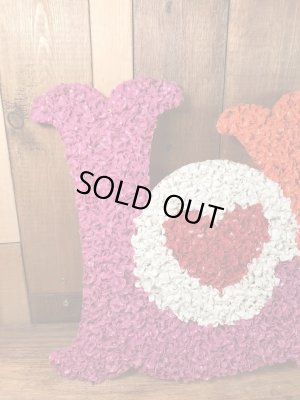 ラブのポップコーンアートの70年代ビンテージ壁掛け