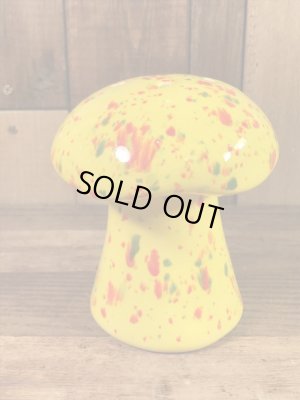 陶器製のキノコの70年代ビンテージ置物