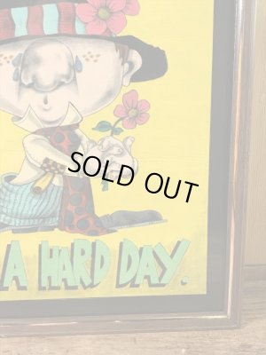 メッセージが書かれたヒッピーアートの70年代ビンテージピクチャーフレーム