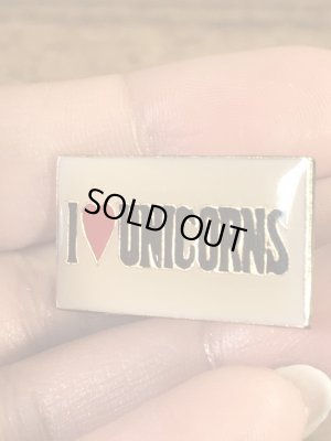 アイラブユニコーンと書かれた70〜80年代ビンテージエナメルピンバッジ