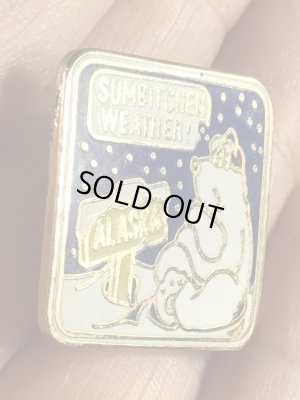 アラスカのシロクマの70〜80年代ビンテージピンバッジ