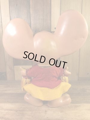 チアリーダーのフロリダマウスの70年代ビンテージ貯金箱