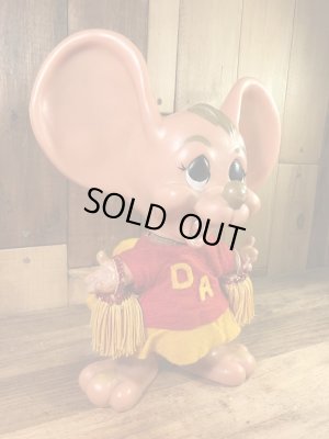 チアリーダーのフロリダマウスの70年代ビンテージ貯金箱