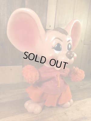 チアガールのフロリダマウスの70年代ビンテージ貯金箱